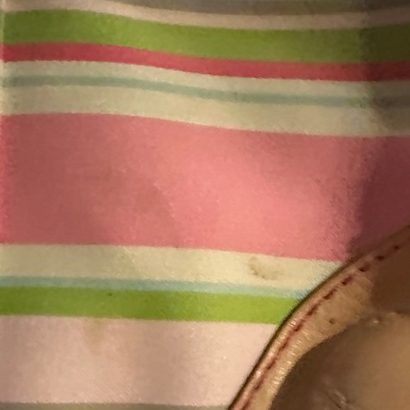 Striped Pink and Tan Women's Coach Bag - Picture 5 of 12